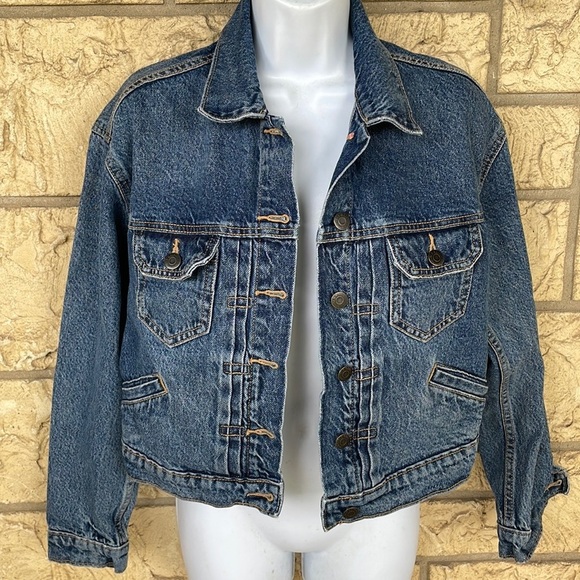 Old Navy denim jacket cropped style pockets small - Picture 1 of 7